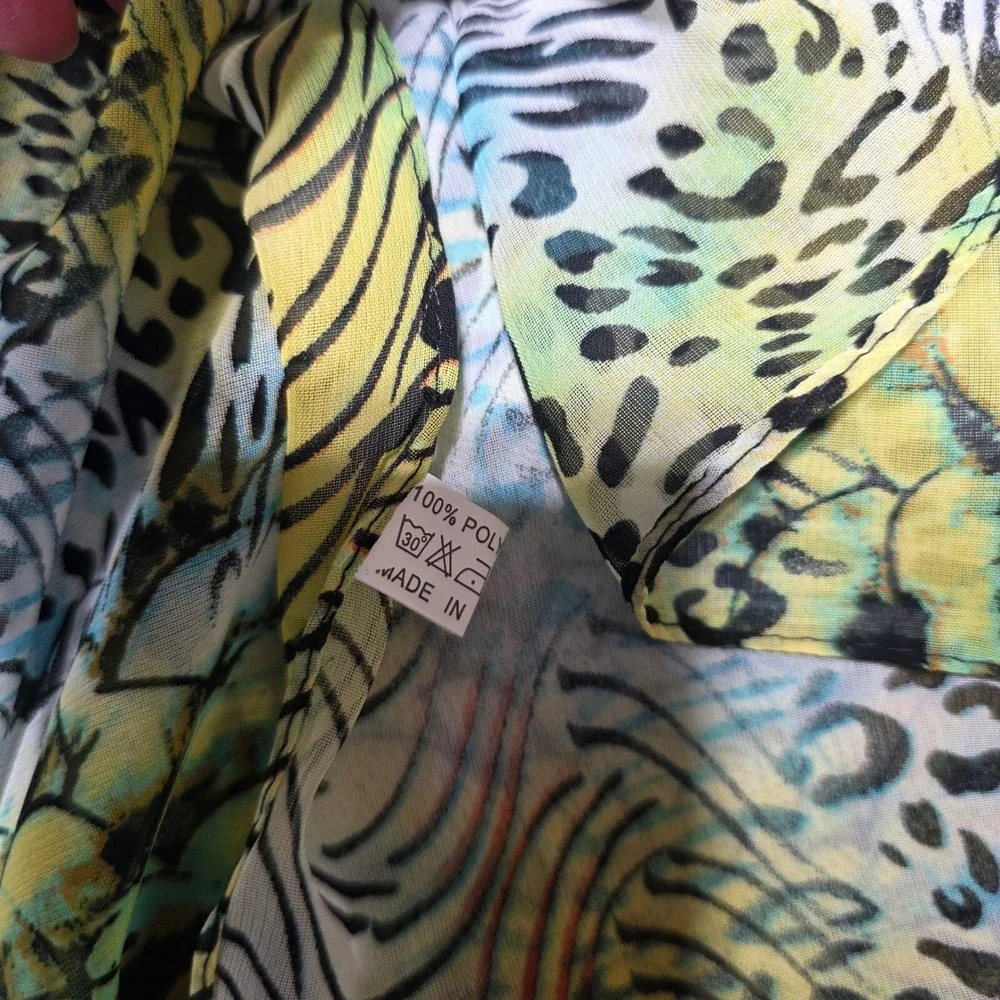 The Magic Scarf Company Scarf Women Yellow Floral Animal Print Sheer Lightweight